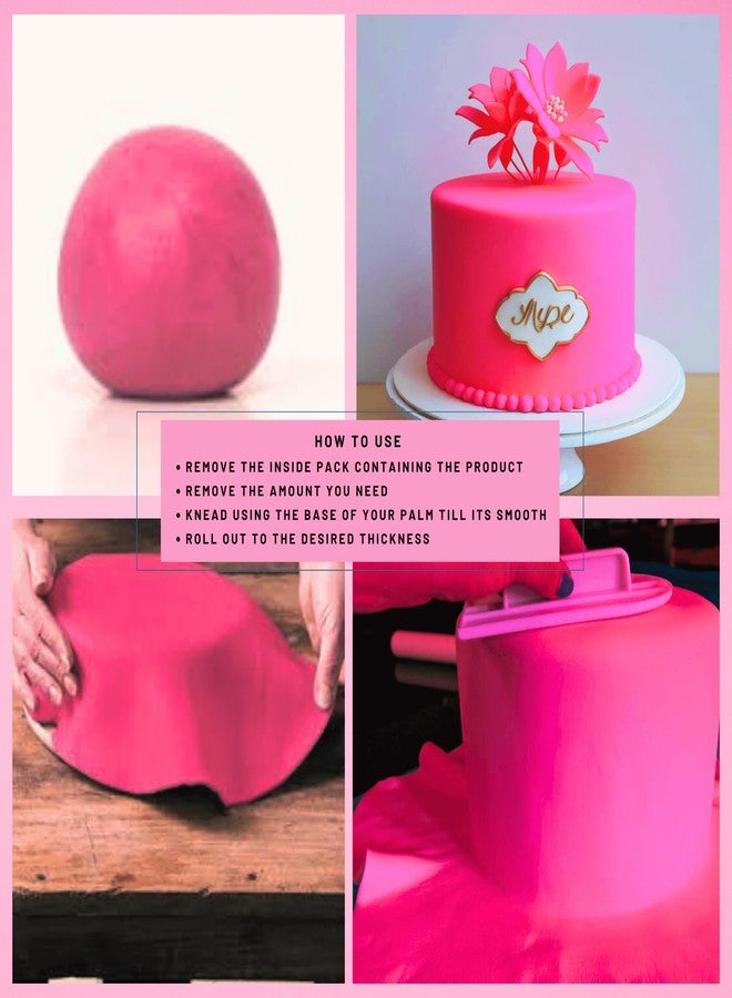 Confect Neon Pink Sugar Paste | Edible Sugar Paste | Fondant for Cake Decoration | Edible Fondant Chefs Choice for Cake Decorating | Vegan, Gluten-Free, Nut-Free, Palm Oil-Free - 250 Gms - Image 3